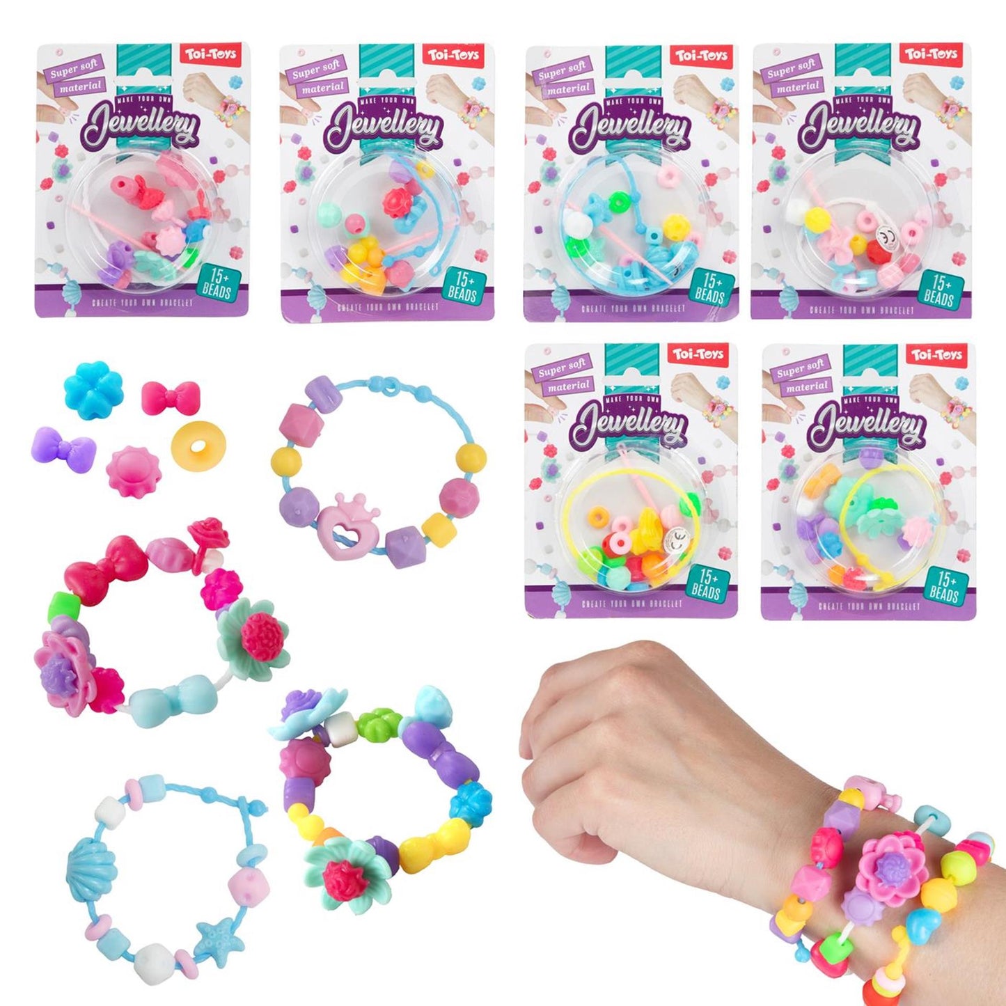 Hacer pulsera Toi-toys con cuentas suaves - >15 cuentas