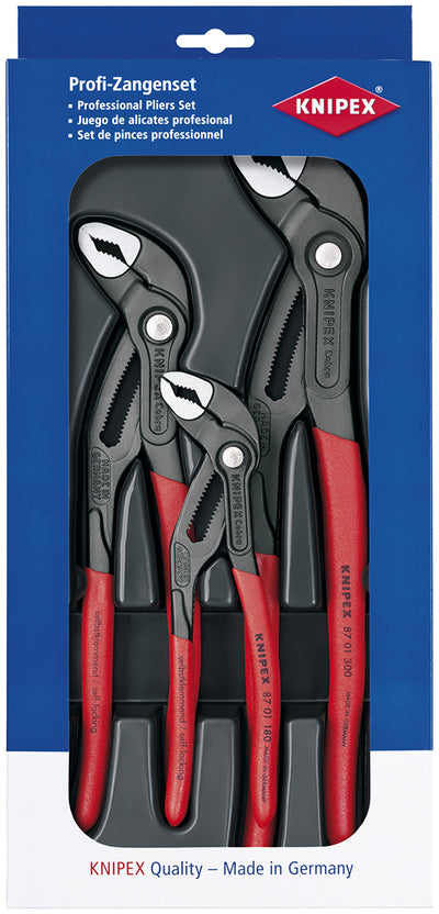 Knipex cobra-set 00 20 09 v02 tangenset (rood, 3-delig)