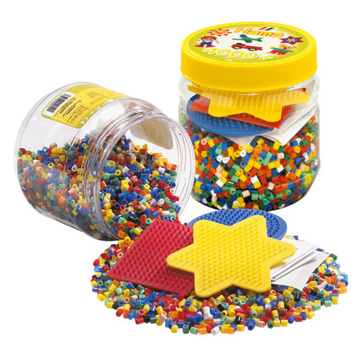 Hama strijkkralen in ton 4000 stuks + 3 grondplaten