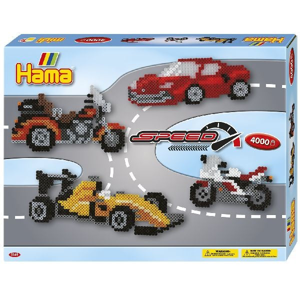 Hama String Bead Set Racing, 4000st.