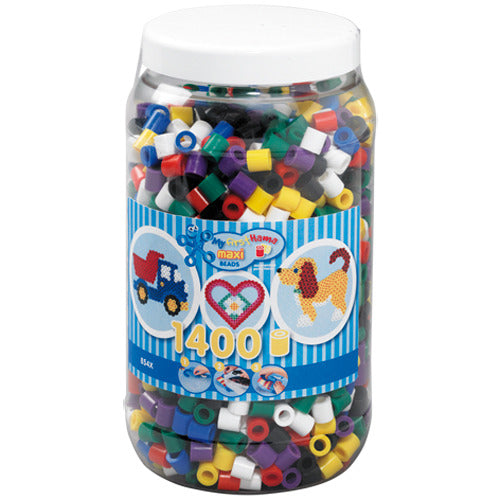 Hama maxi strijkkralen in pot - mix standaard (00), 1400st.