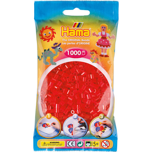 Hama Iron Beads Red Transparent (013), 1000st.