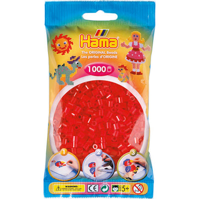 Hama Iron Beads Red Transparent (013), 1000.