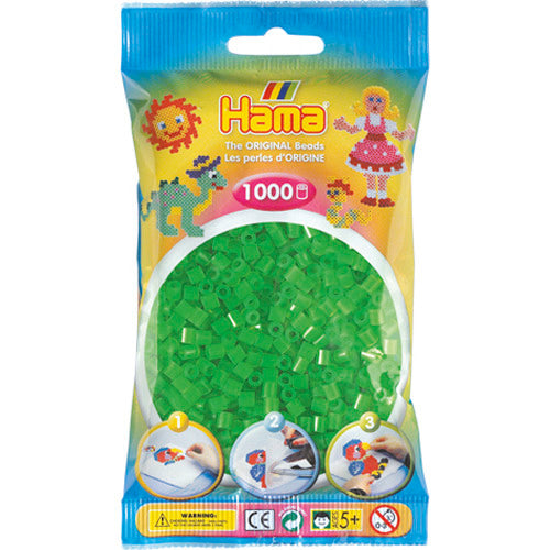 Hama String Beads Green Neon (037), 1000st.