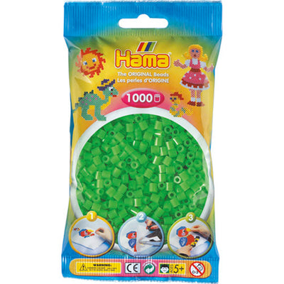 Hama String Beads Green Fluor (042), 1000.