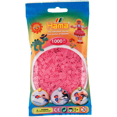 Hama strijkkralen roze transparant 1000 stuks