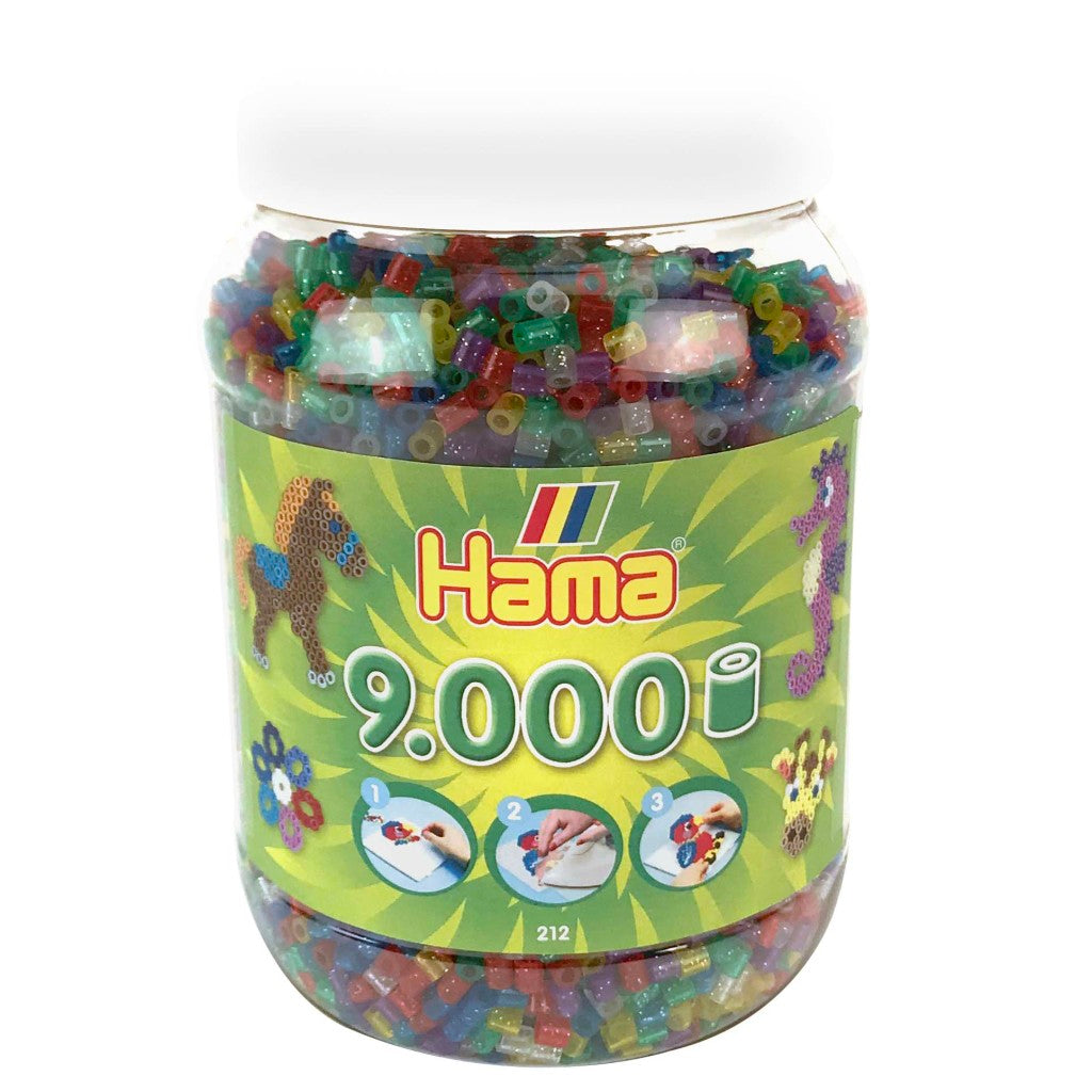 Perle HAMA perle perle glitter in pentola 9000 pezzi