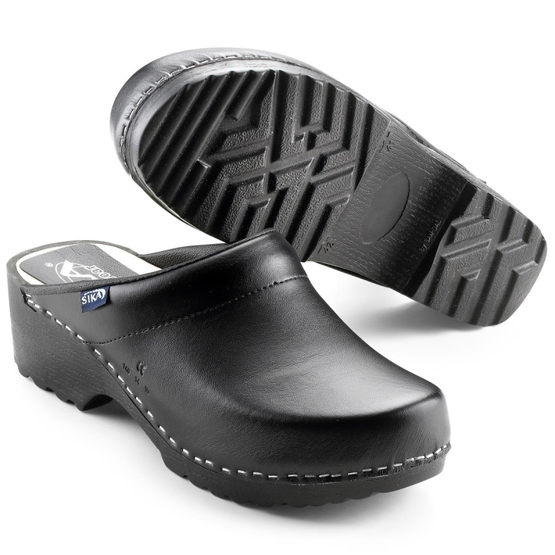 Sika 148 zueco tradicional tacón abierto pu negro - talla 45 - 16.089.076.45