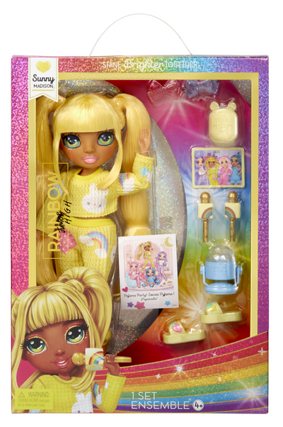 Rainbow high junior high pyjamaparty - 23 cm - sunny (geel) - modepop