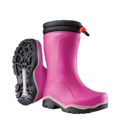 Dunlop k374061 blizzard stivali per bambini foderati in pvc rosa grigio nero - taglia 27 - 00.032.005.27