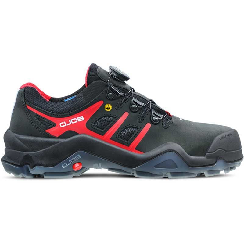Zapato de trabajo hks targa 4 bvtp boa low s3 esd | negro rojo | talla 44 - 00.162.095.44