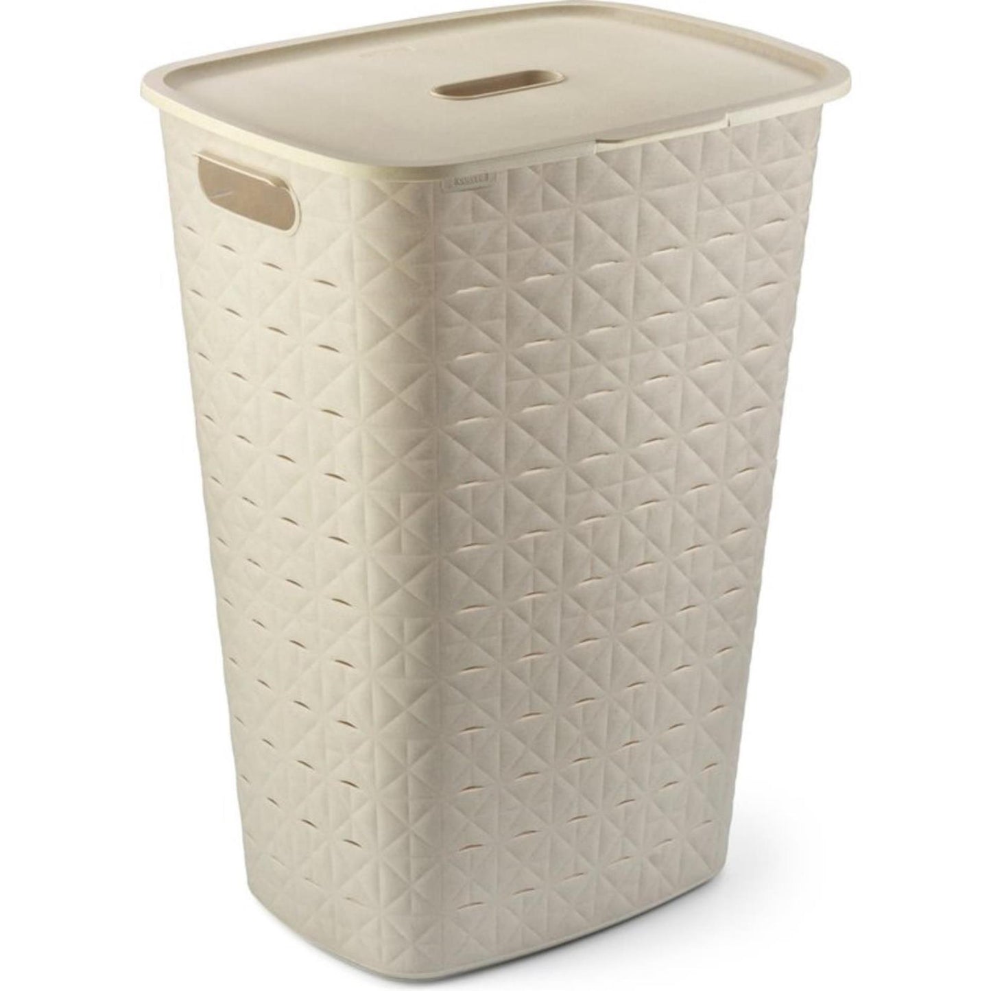 Cesta de lavandería de curvor con tapa 56l tiza blanca