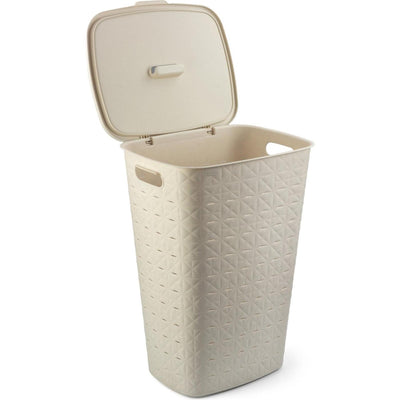 Cesto di lavanderia softex curver con gesso di coperchio 56l bianco