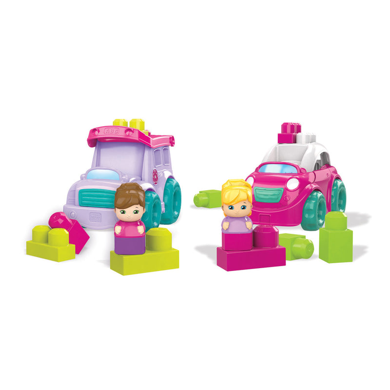 Mega Bloks Small Vehicle + Figura Pink