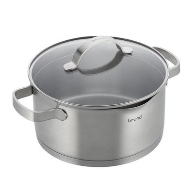 Passuole brund brund con coperchio in vetro 4L in acciaio inossidabile