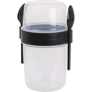 Excelente vaso de ensalada de plástico para el hogar con cubiertos de 1100ml. - afbeelding 2