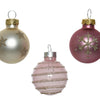 Decoris kerstballen 3cm 9 stuks glas roze champa