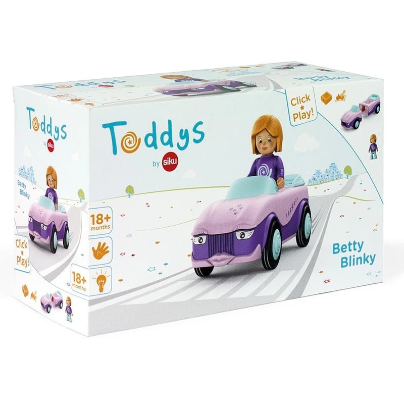 El auto Toddys con la figura de juego Betty Blinky