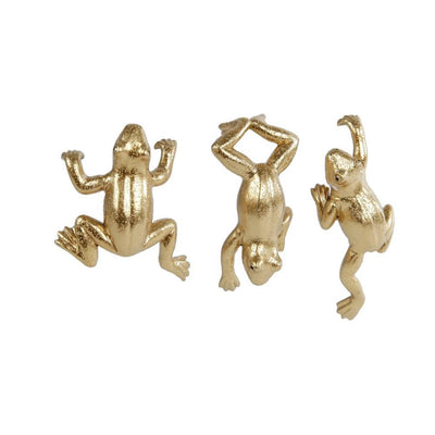 Cozydecor estatua rana polipiedra 6,5x8cm oro