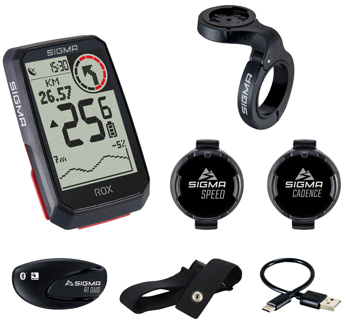 Sigma rox 4.0 gps zw zw hr stuurhouder cad snelh sensor top mount set