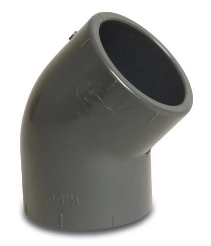 Ginocchio in PVC 63mm 45° 16 bar kiwa