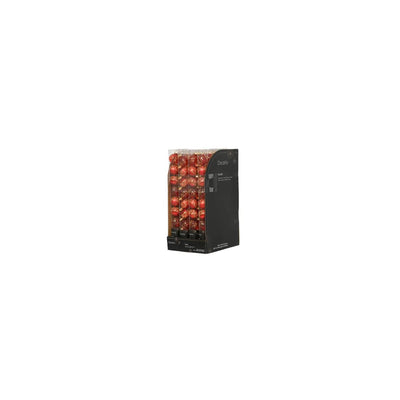 Decoris Palle di Natale in vetro Natale rosso ã˜3cm mix trasparente lucido opaco tubo da 9 pezzi