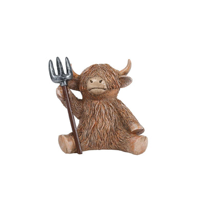 Escultura highlander polipiedra marrón 10x8x12cm