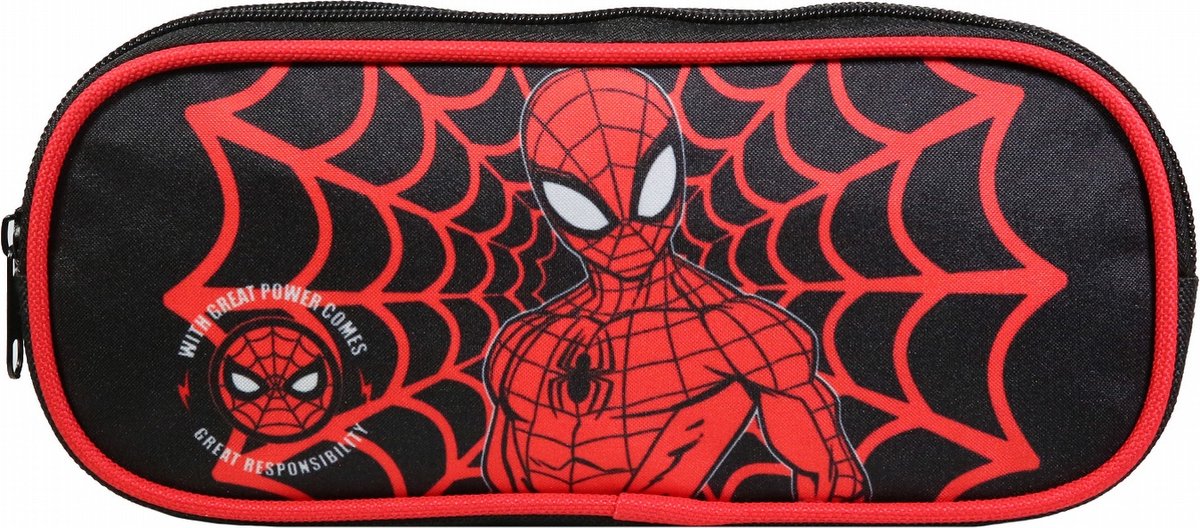 Astuccio Jim Jam, astuccio per penne Spiderman, 2 scomparti con 2 cerniere