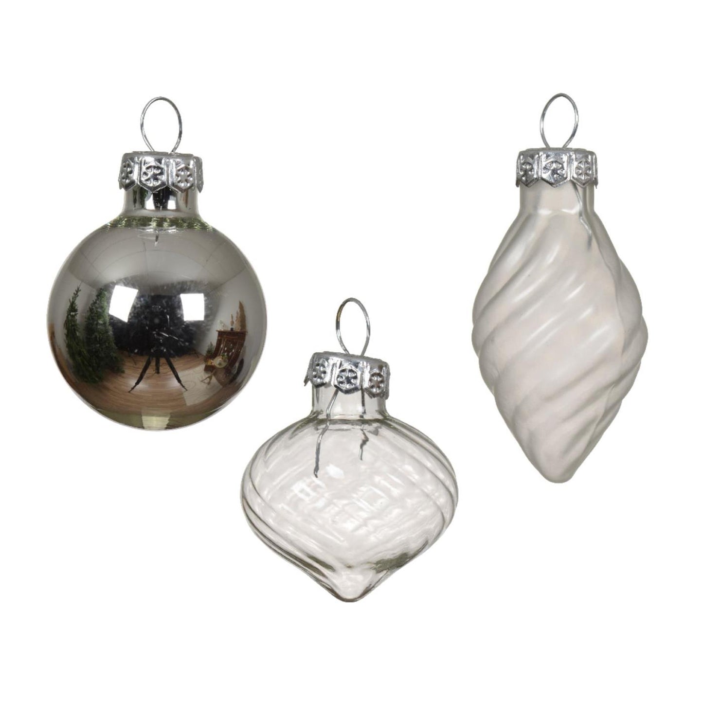 Decoris bolas navideñas mini dia3cm vidrio plateado 9ud