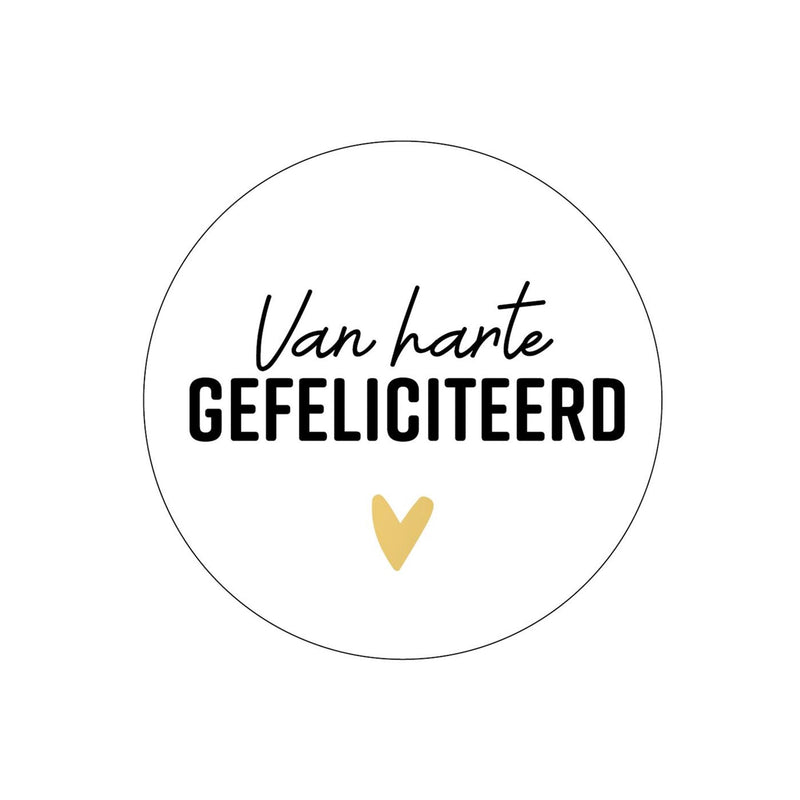 Kassaplan stickers gefeliciteerd ø40mm 250st