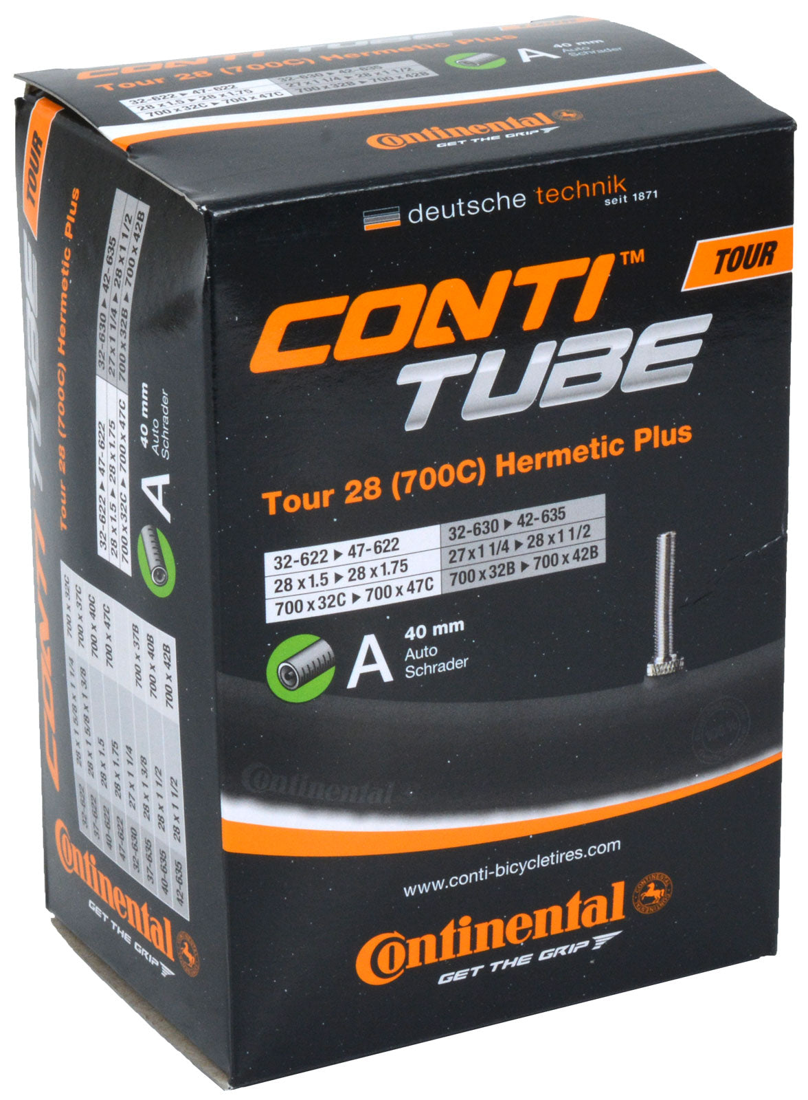 Continental Bib Hermetic+ AV17 42 mm Tour 28 pulgadas (32-622 47-622) Caja