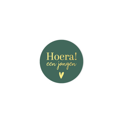 Kassaplan stickers hoera een jongen ø40mm 250st