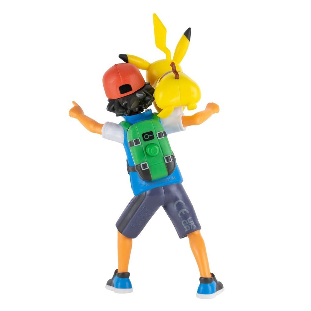 Jazwares pokémon battle feature figuur - ash pikachu