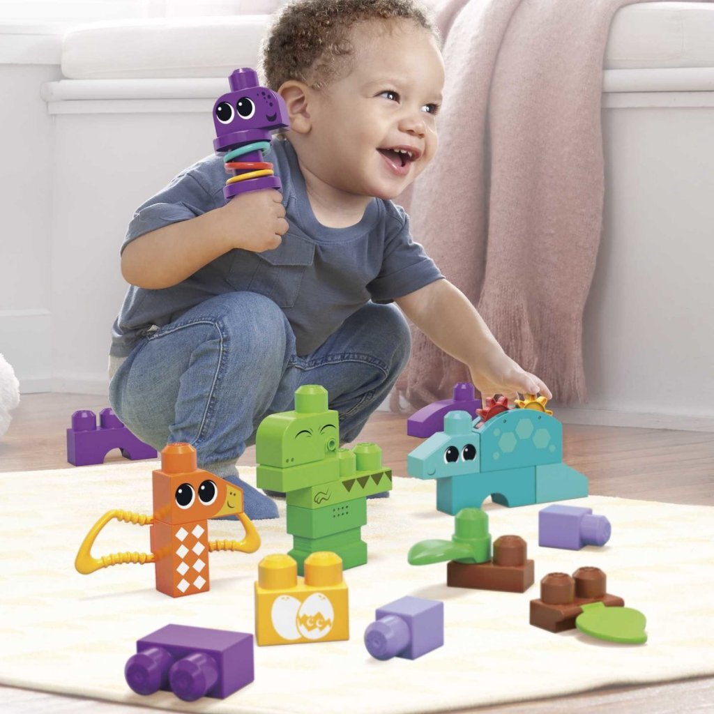 Mega Bloks Squeak N Chomps Dino's Bouwset, 24dlg.