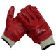 Guante PVC rojo tricot cuello cerrado espalda