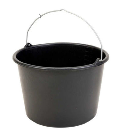 Cubo de construcción plástico negro 12l