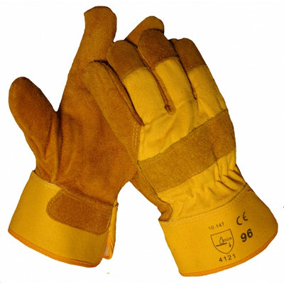 Split leather glove, foam lined