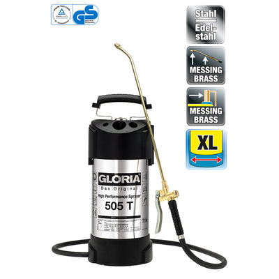 Pulverizador a presión Gloria 505t acero inoxidable 5 litros