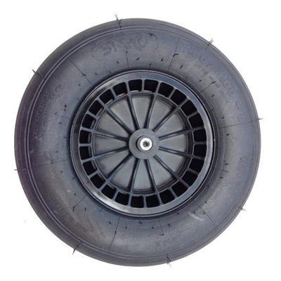 Ruota Fort 480400x8 2 strati cerchio in plastica nero asse 13 cm