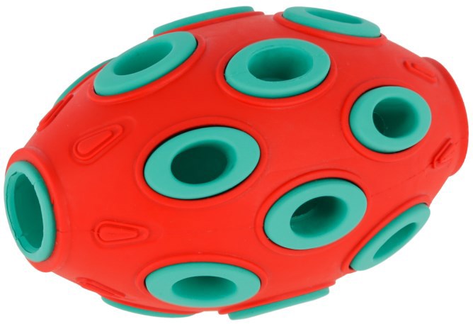 Juguete rugby para rellenar rojo turquesa 12 x 75 cm