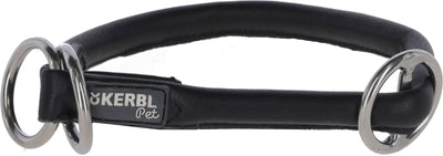 Collar roma de cuero de vaca con tapón 55 cm 8 mm negro