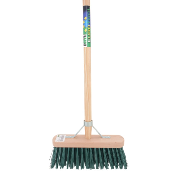 Mm eurotool producten bezem fsc 29cm kunstvezel groen mm met steel 140cm