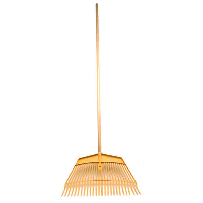 Mm eurotool jumbo leaf rake mm 60cm yellow plastic with handle 160cm
