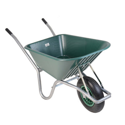 MM productos carretilla contenedor plastico 85l base galvanizada verde ged 1