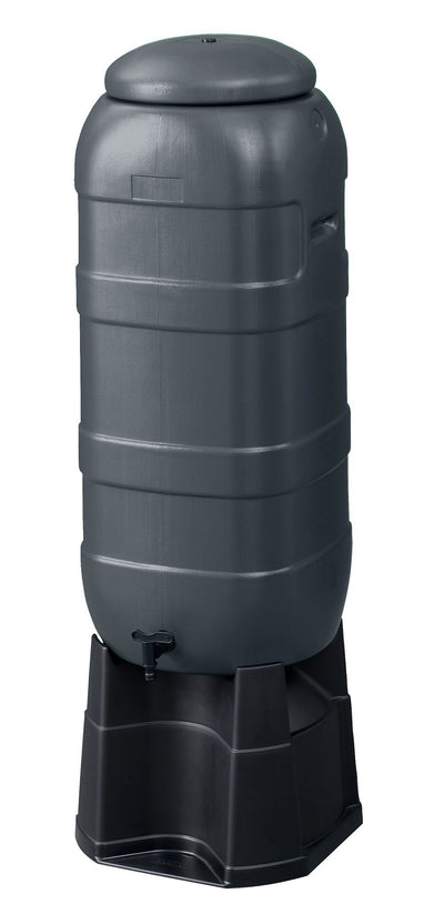 Begreen barril de lluvia compl 100 litros antracita base libre