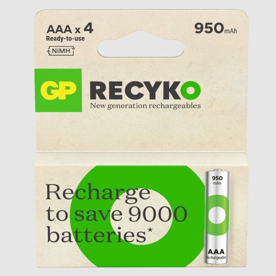 GP battery rechargeable aaa 950mah x4 pcs