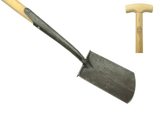 De wit producten zwanehals spade met opstapjes en essen houten steel dewit