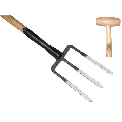 Forchetta spiedo bianca 3 rebbi con manico in frassino spazzolato 90cm debiancato