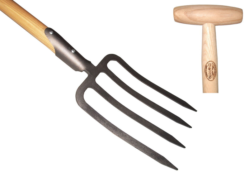 El tenedor para asar blanco 4 puntas con mango de fresno dul 80cm dewhite