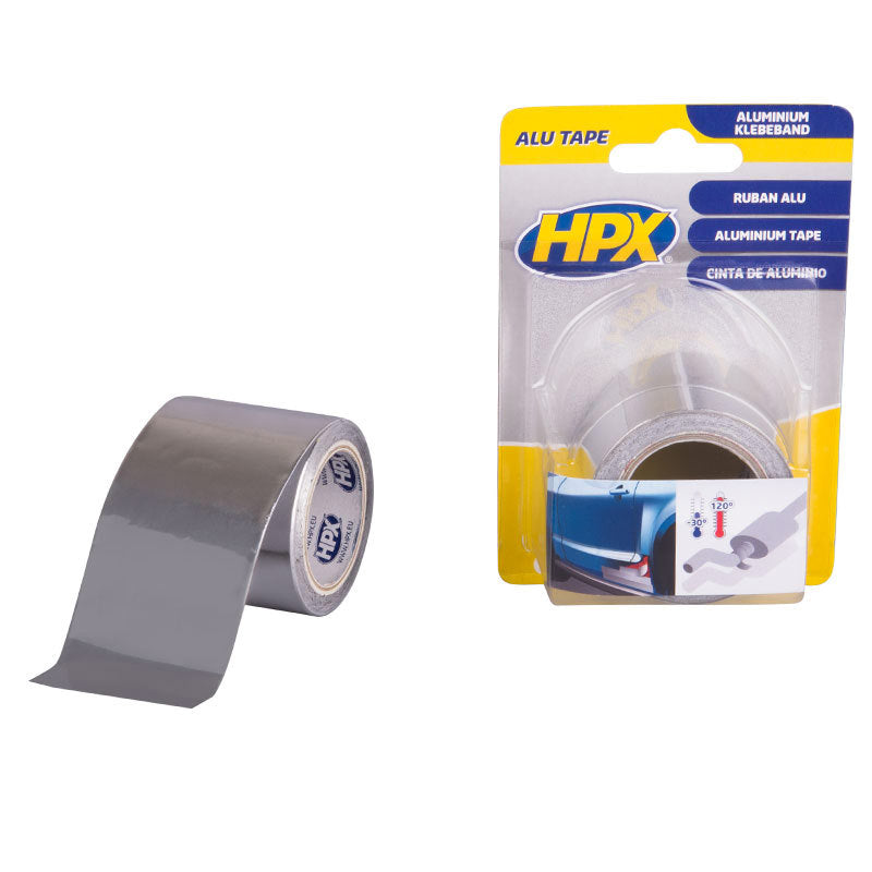 Cinta hpx alutape plateada 50mm x 5m